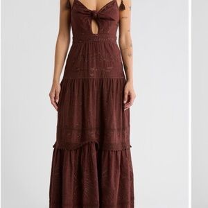 Alice + Olivia Chocolate Brown Maxi Dress